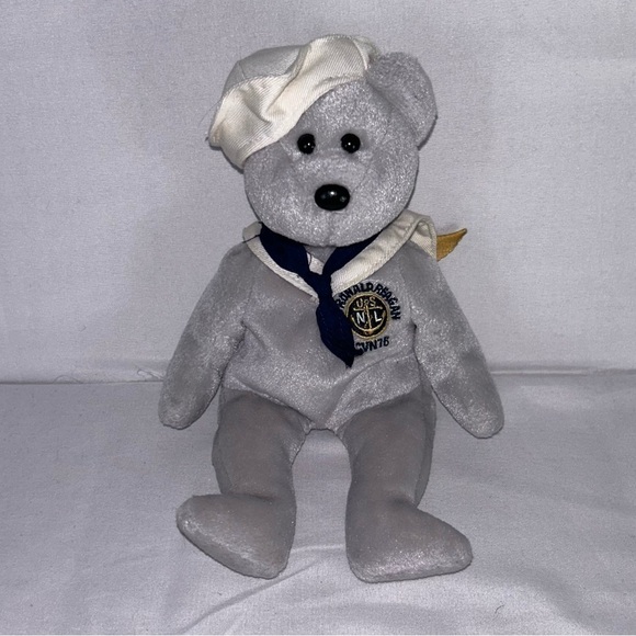 Ty Beanie Baby USS Ronald Reagan US Navy Sailor Bear Retired Momento 2003 - Picture 2 of 6